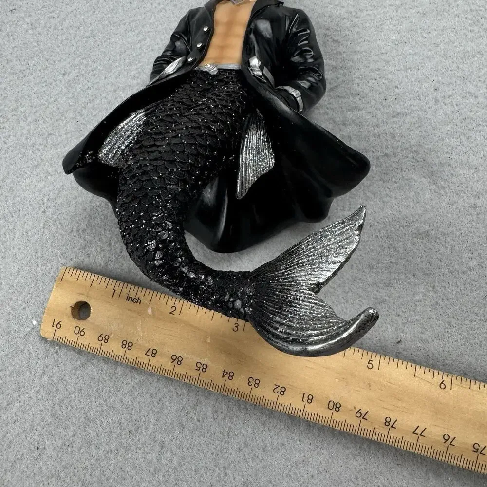 December Diamonds H2O Merman Ornament #55-90764 Black Silver 2012 Boxed Retired